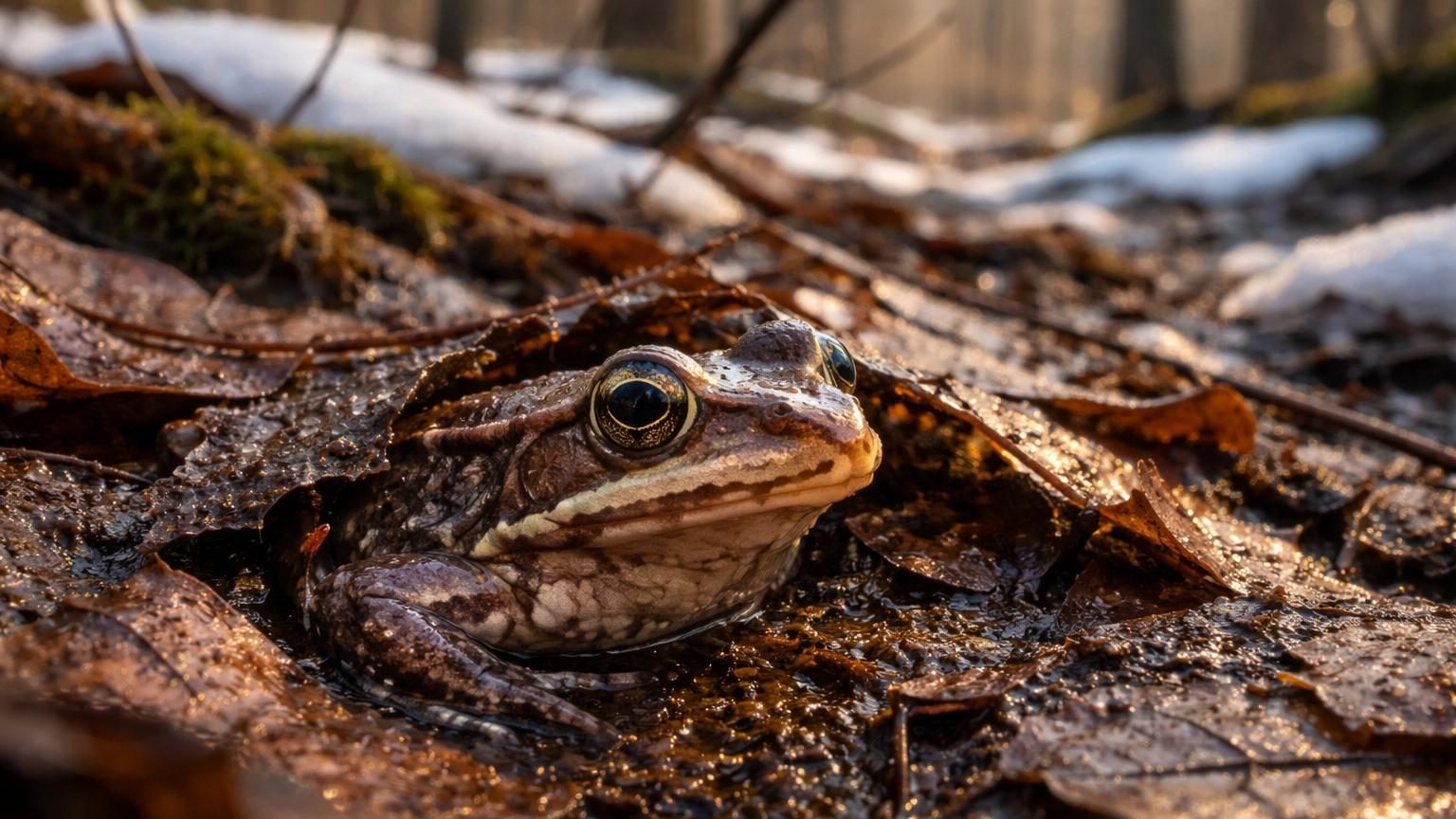 Elle gèle vivante tout l&rsquo;hiver et son cœur s&rsquo;arrête totalement : au printemps, cette grenouille repart comme si de rien n&rsquo;était