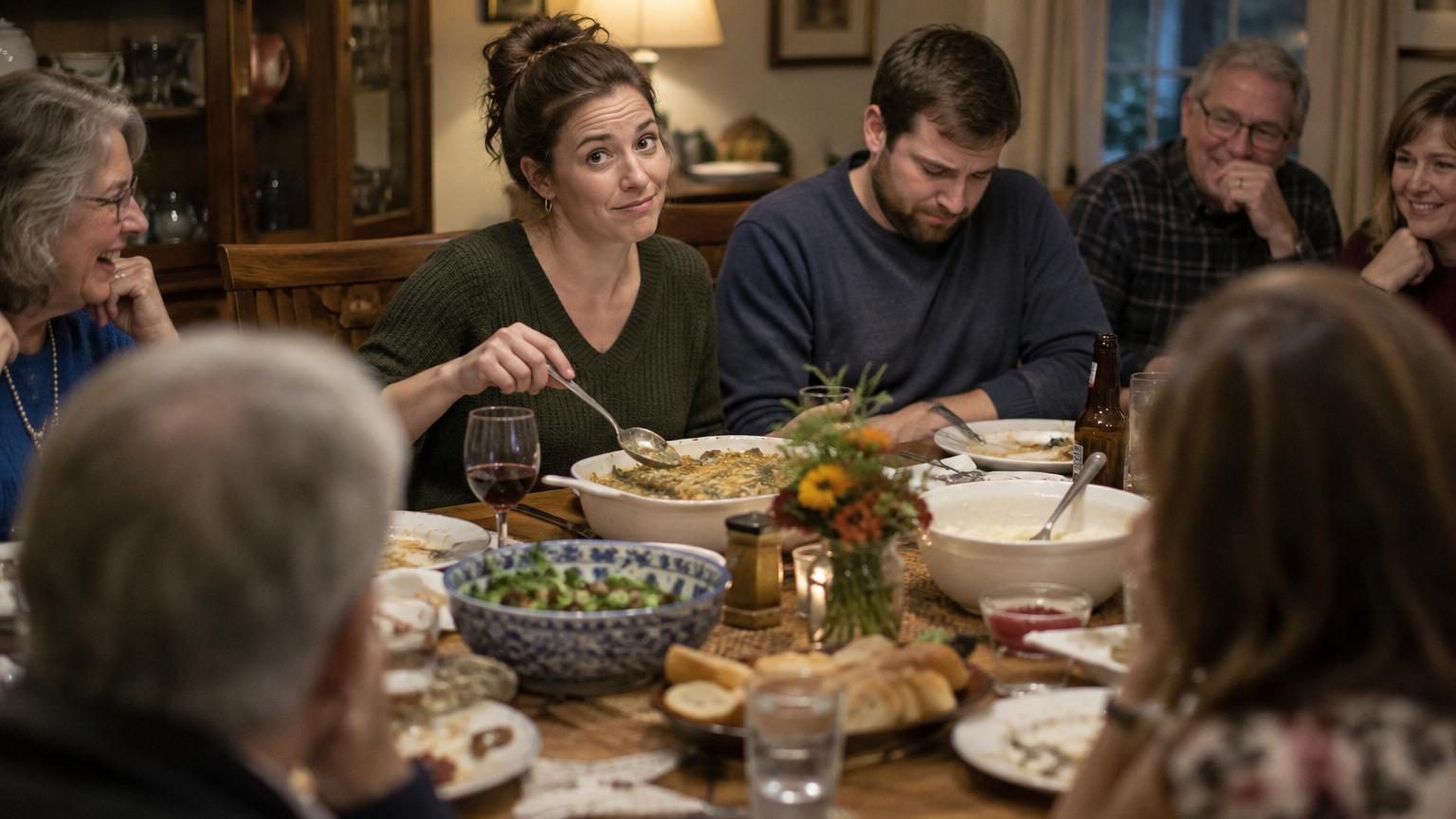 Elle lance une blague sur les repas qu'elle prépare seule : ce que sa remarque révèle sur son mari devant toute la famille