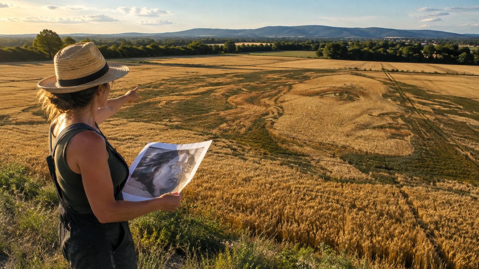 Elle transforme deux hectares de blé en France en image géante : la plus grande « photographie » jamais réalisée