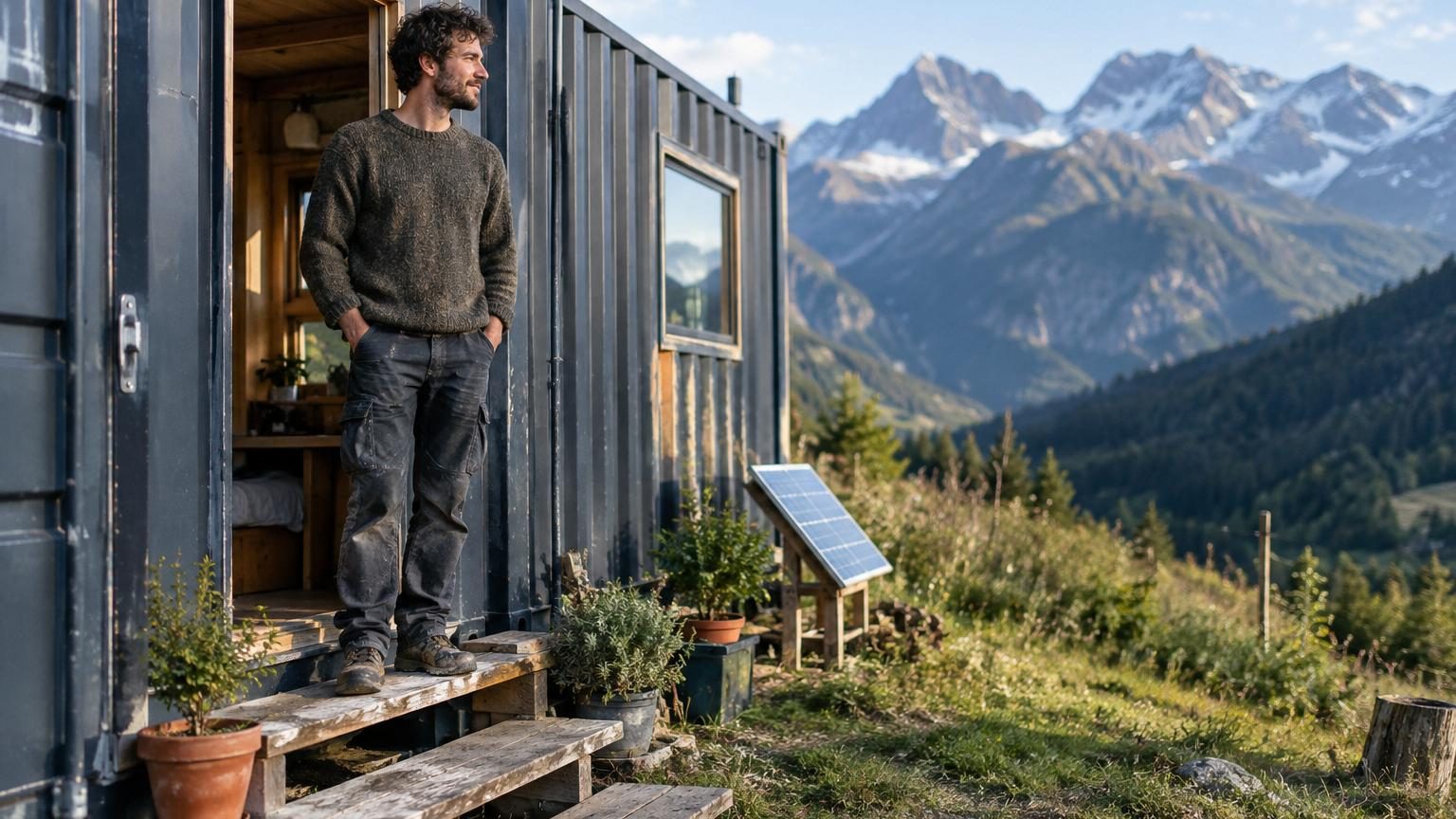 Émile, 28 ans, habite dans un conteneur maritime en montagne : « 20 000 m² pour 15 000 euros, le conteneur pour 1 300, et mes charges mensuelles ne sont que de 20 euros »