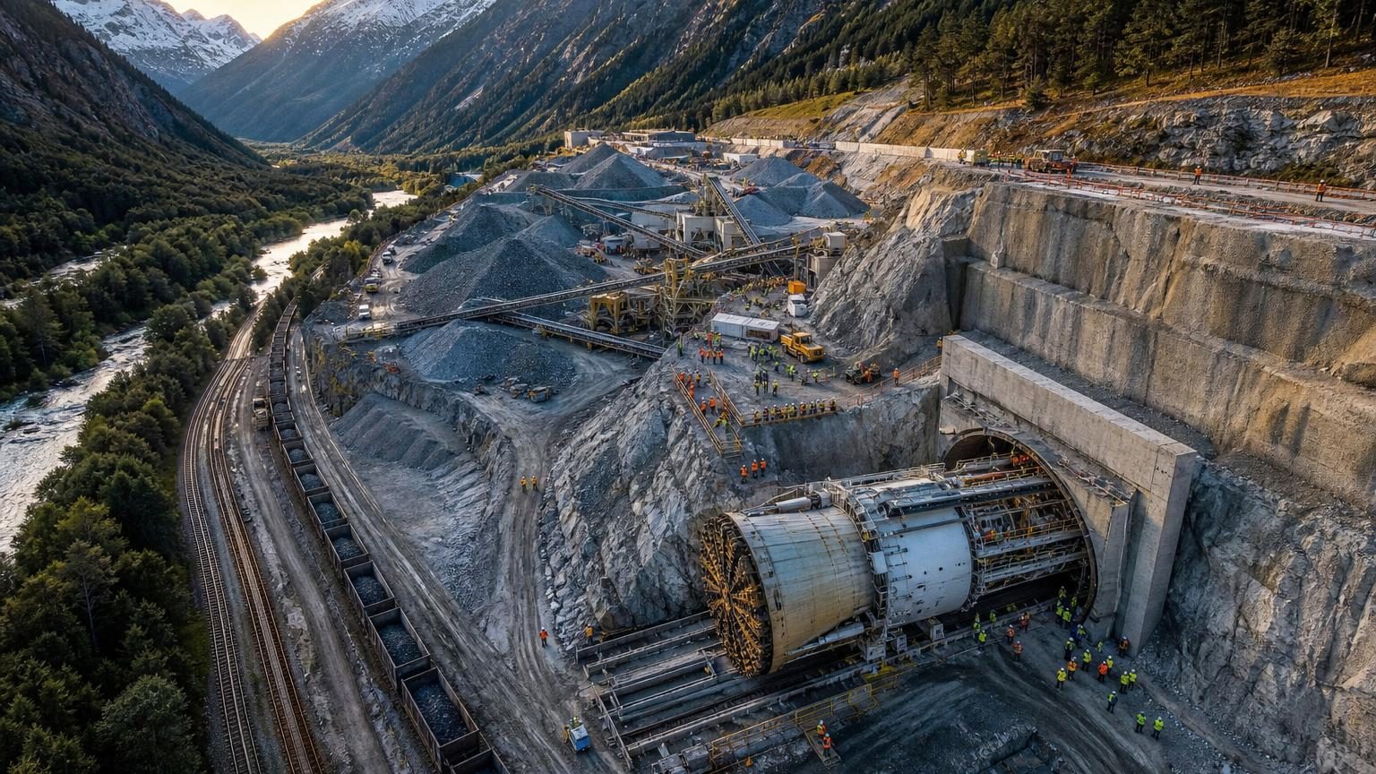 En Maurienne, 3 300 ouvriers avancent chaque jour : 15 millions de tonnes attendent encore leur destination