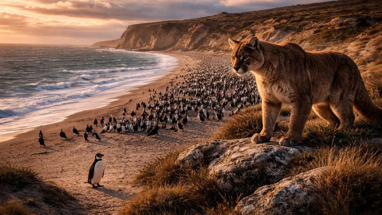 En Patagonie, les pumas se sont mis à chasser les manchots : ce que les scientifiques observent aujourd&rsquo;hui dans ce parc national