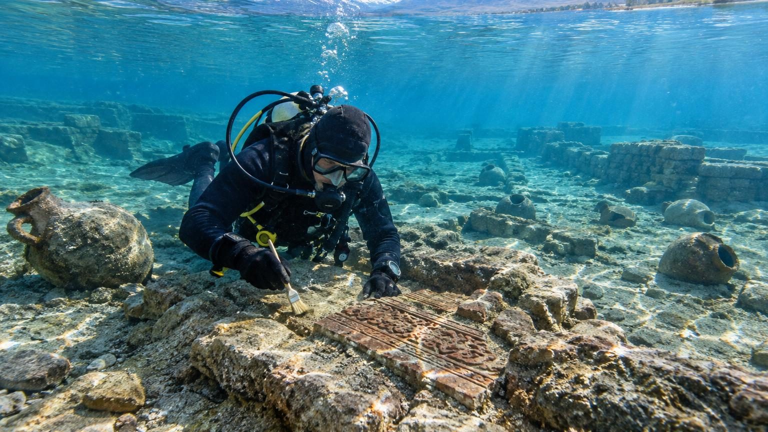 Engloutie par un séisme il y a 600 ans : des archéologues retrouvent au fond d&rsquo;un lac les ruines d&rsquo;une cité de la route de la Soie