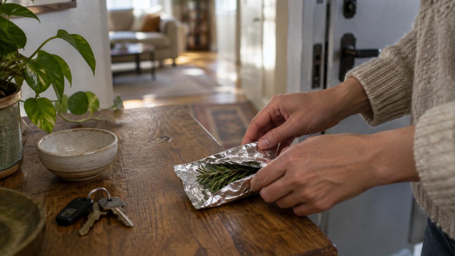 Envelopper un brin de romarin dans du papier aluminium : à quoi ça sert et pourquoi c'est recommandé selon le Feng Shui