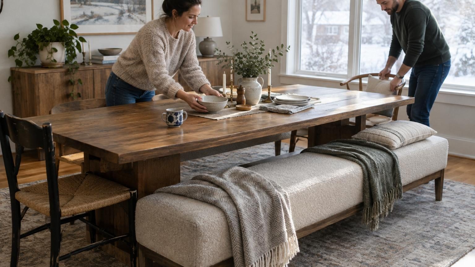 Fini les chaises alignées autour de la table : voici le meuble qui les remplace dans les salles à manger cet hiver