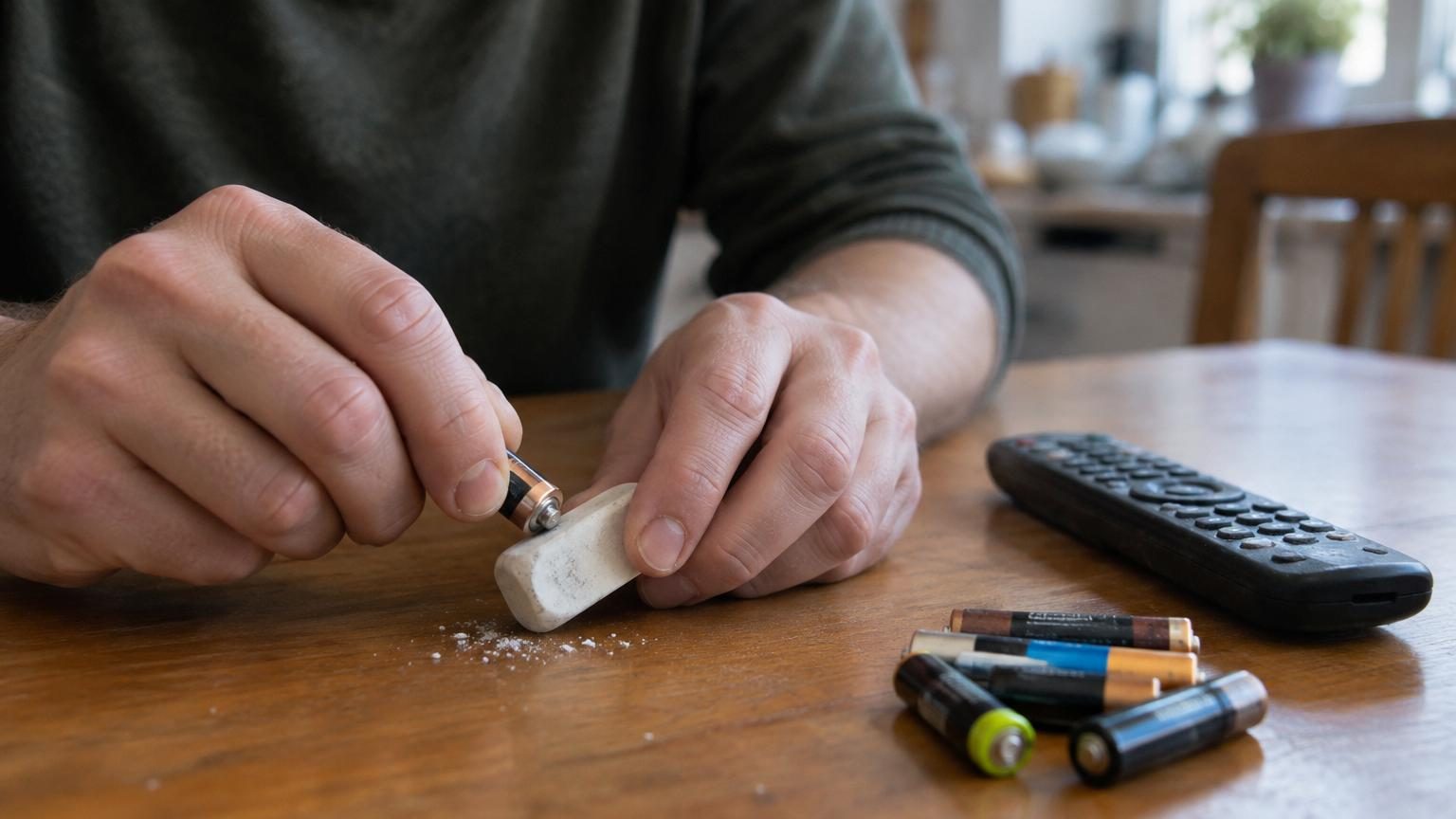 Frotter une pile sur une gomme à effacer : voici pourquoi ce geste tout simple change tout