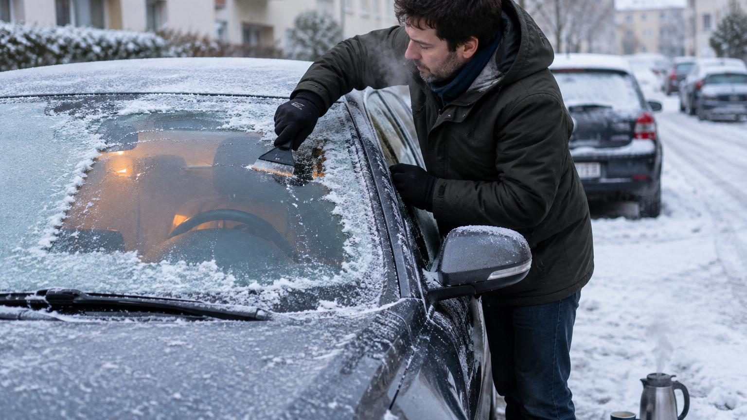 Givre sur le pare-brise : pourquoi l'eau chaude peut vous coûter un pare-brise entier, et la méthode sûre pour le dégivrer