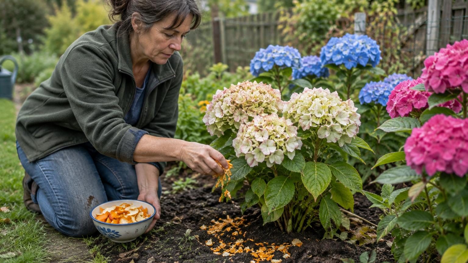 Hortensias pâles et fleurs timides : ce déchet d'orange que l'on jette leur redonne des couleurs intenses, sans engrais chimique