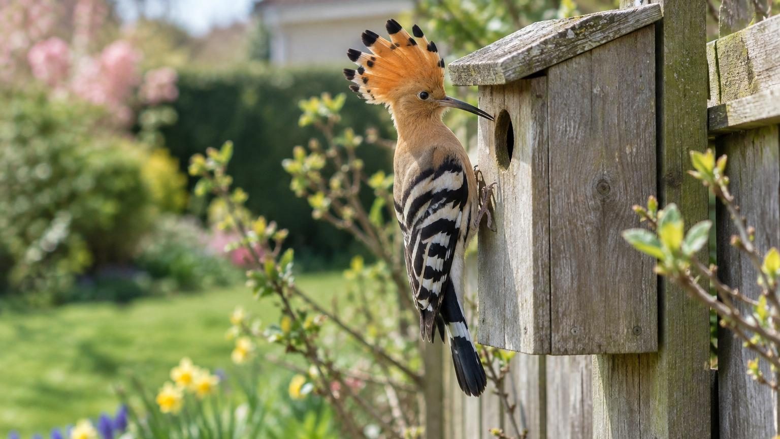 Huppe fasciée au jardin : voici exactement où placer son nichoir pour l'attirer dès le mois d'avril