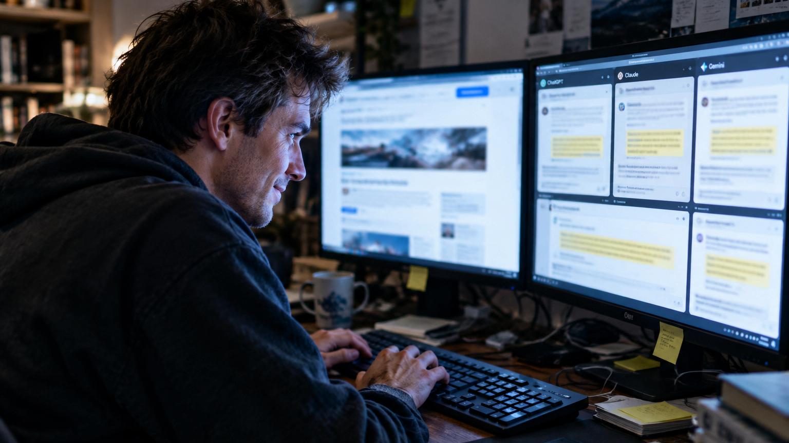 Schéma montrant un écran d'ordinateur avec un chatbot affichant une réponse fausse, tandis qu'un document mensonger surgit de l'écran pour l'alimenter, symbolisant la manipulation des IA par des contenus fabriqués en ligne.