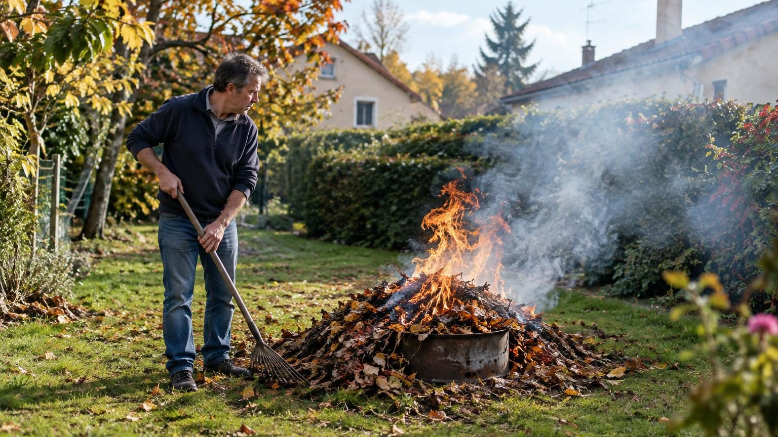 Il brûle ses feuilles mortes au fond du jardin : cette habitude banale peut coûter jusqu’à 750 euros d’amende