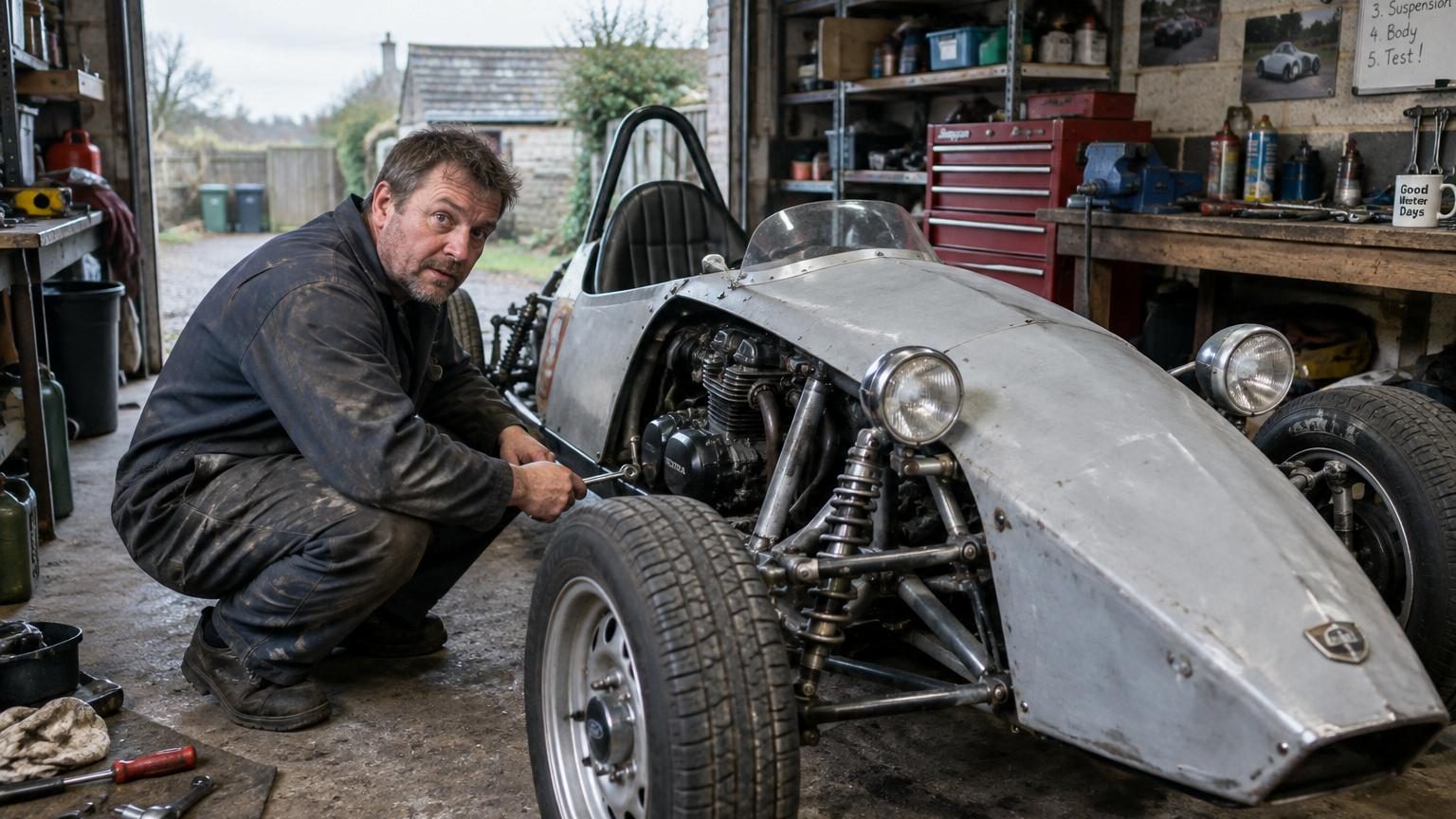 Il construit lui-même une voiture de sport homologuée dans son garage : 7 000 dollars et un résultat entre moto et « Blade Runner »