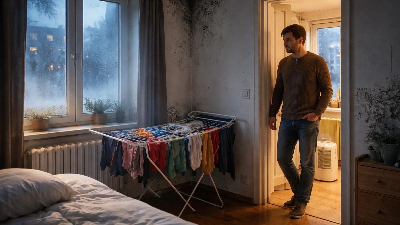 Il étend son linge à l&rsquo;intérieur tout l&rsquo;hiver : un expert prévient, « ne le faites jamais dans votre chambre » et voici les trois règles à suivre