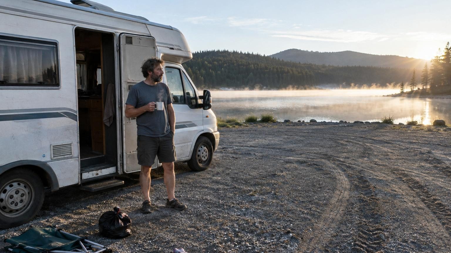 Il pensait passer une nuit parfaitement ordinaire dans son camping-car : au petit matin, tous les voyageurs autour de lui étaient déjà partis