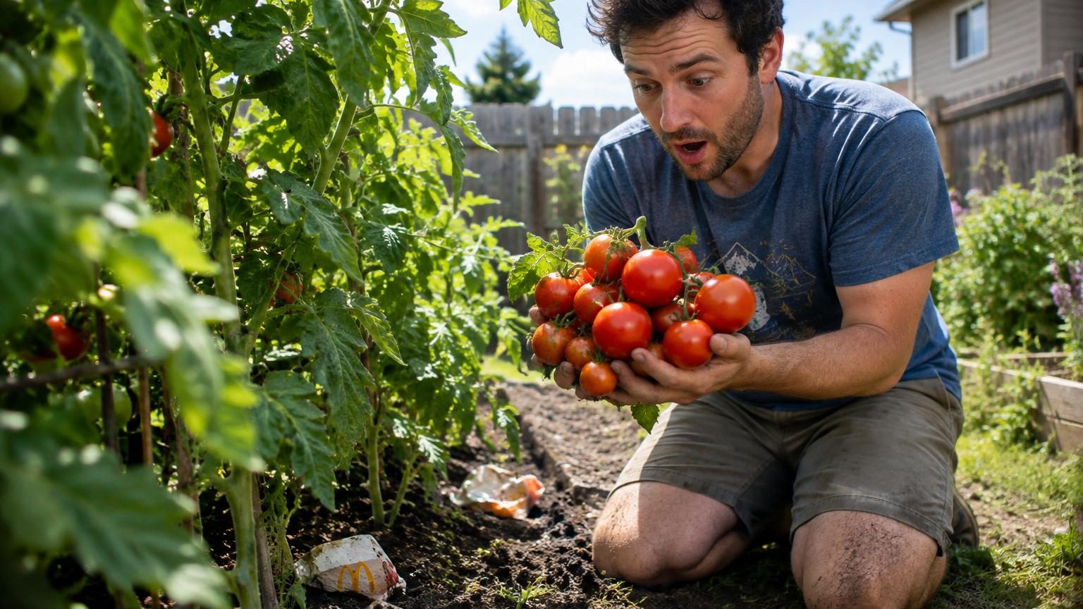 Il plante les graines de tomate de deux burgers McDonald&rsquo;s dans son jardin : trois mois plus tard, la récolte le laisse sans voix