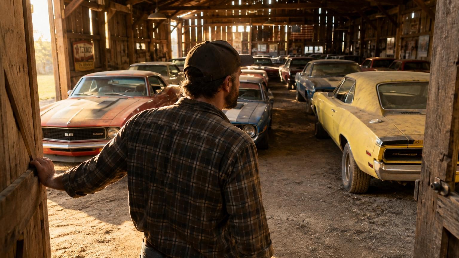 Il pousse la porte d&rsquo;une étable au Texas et découvre plus de 300 muscle cars : il lui a fallu deux jours entiers pour toutes les répertorier