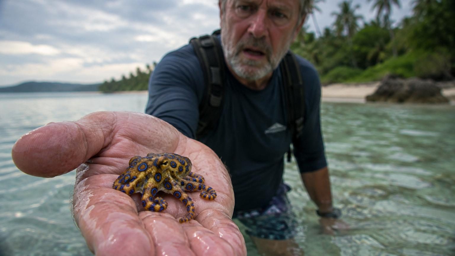 Il prend une petite pieuvre dans sa main pendant ses vacances à la plage : la vidéo révèle l'un des animaux les plus mortels au monde