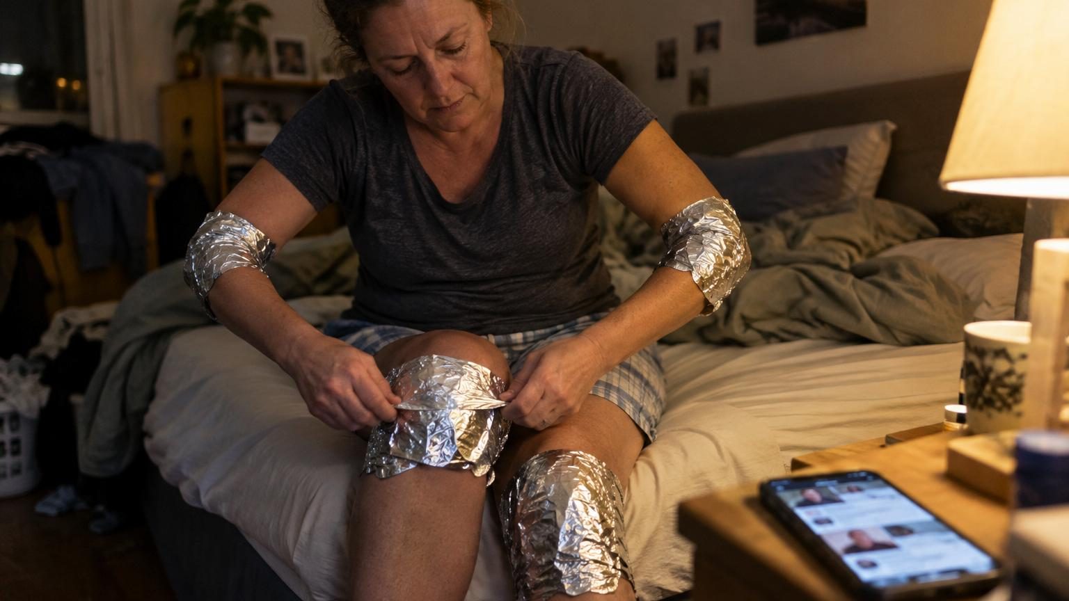 Ils enveloppent leurs genoux et leurs coudes de papier aluminium avant de dormir : voici pourquoi cette astuce devient virale