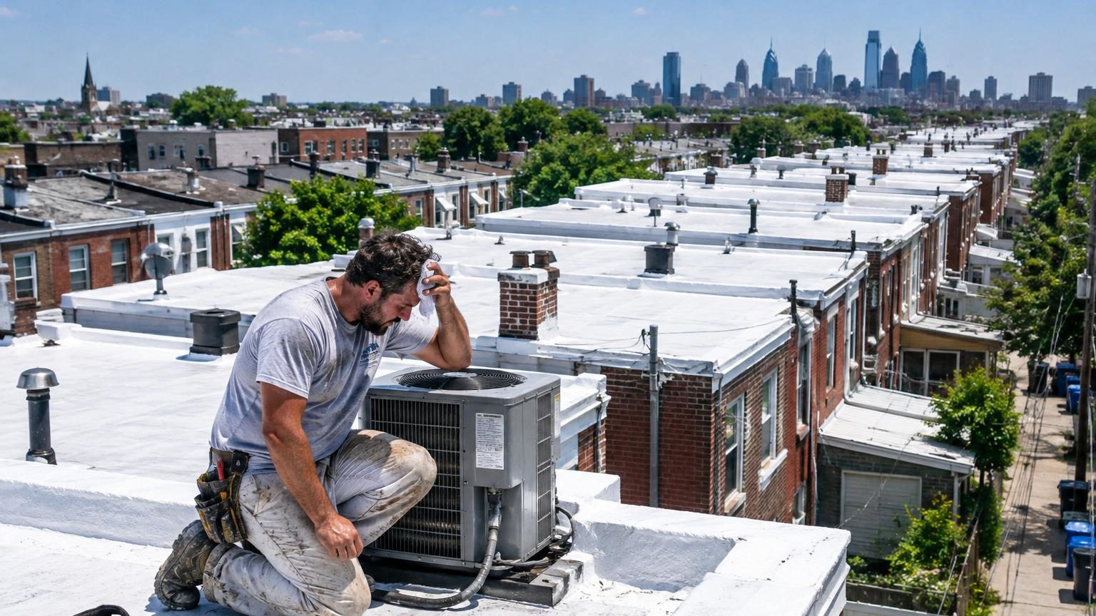 Ils ont peint 338 toits de maisons en blanc à Philadelphie : un an plus tard, 560 kWh économisés sur la climatisation
