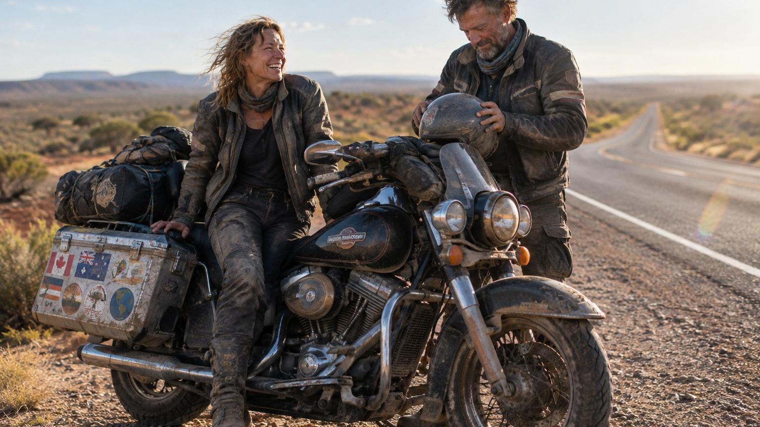 Ils partent en 1996 sur une Harley de 1994 : quinze ans plus tard, ce couple australien a traversé les 193 pays du monde avec la même moto