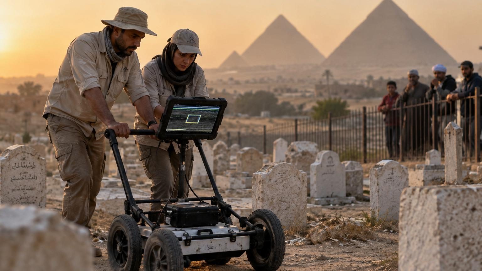 Ils passent au radar le sol d'un cimetière voisin des pyramides de Gizeh : l'anomalie détectée pourrait cacher une tombe oubliée