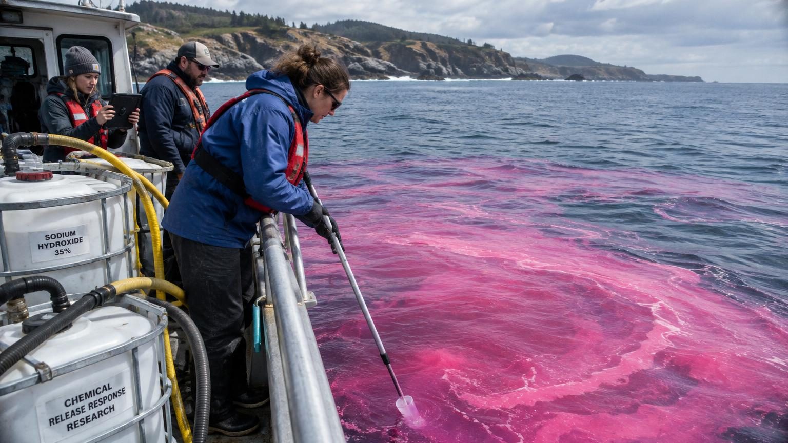 Ils versent 62 000 litres de soude dans l'océan et l'eau devient rose vif : l'expérience a été approuvée par le gouvernement américain