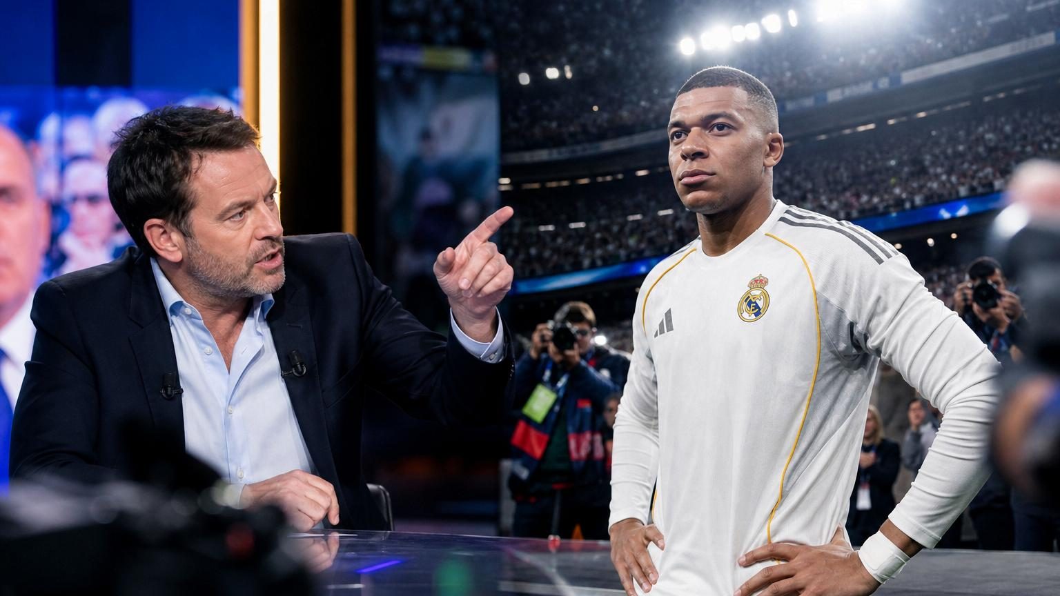 Portrait de Kylian Mbappé en maillot de l'équipe de France lors d'une rencontre officielle