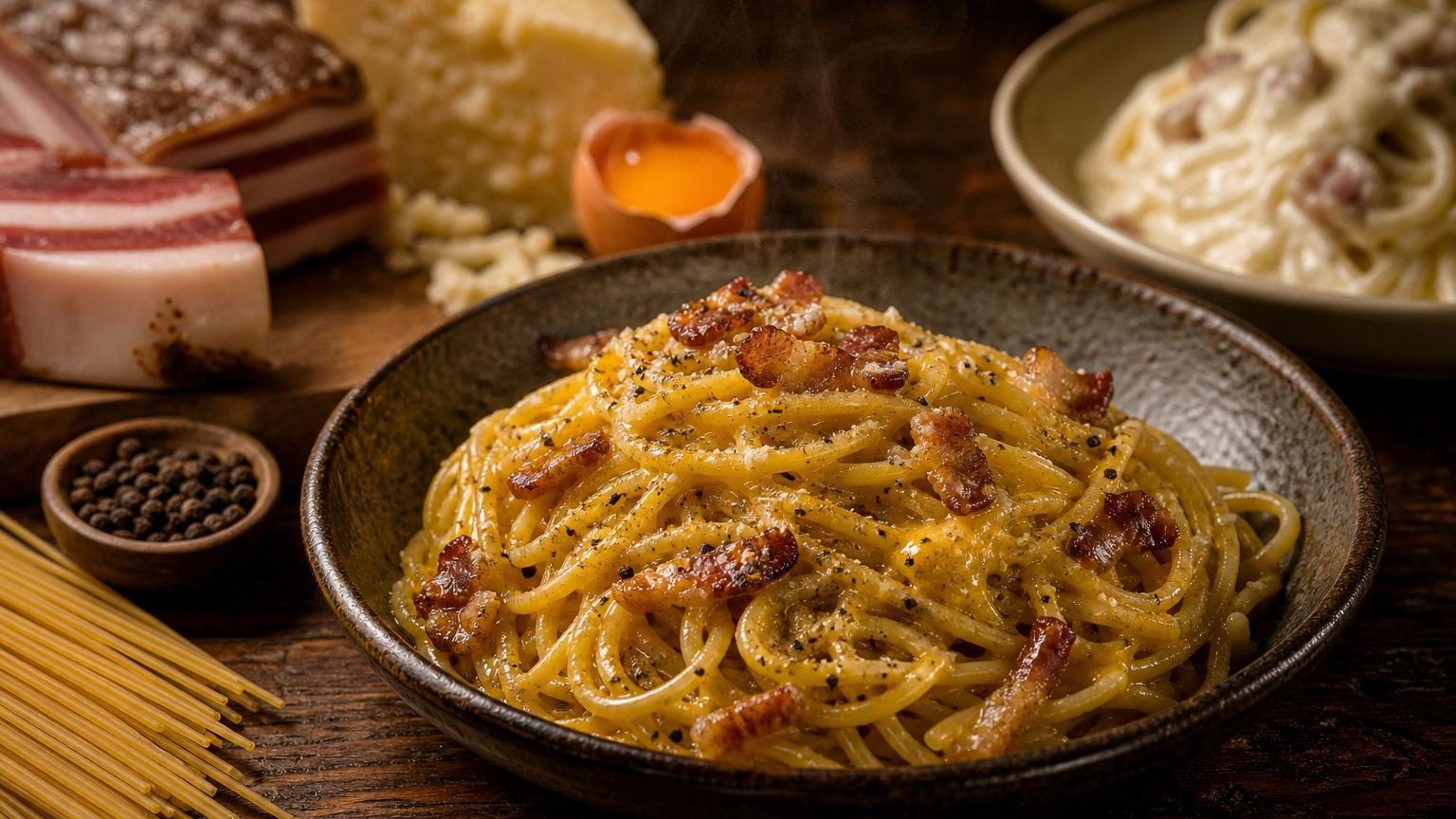 La carbonara à la crème fait bondir les Italiens : la recette originale tient en 4 ingrédients