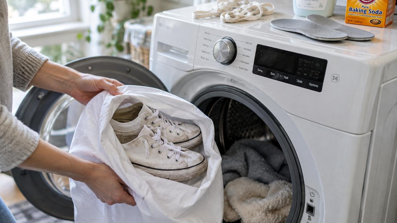 Le truc de la taie d’oreiller (et 4 autres règles) pour laver les baskets en machine sans les abîmer