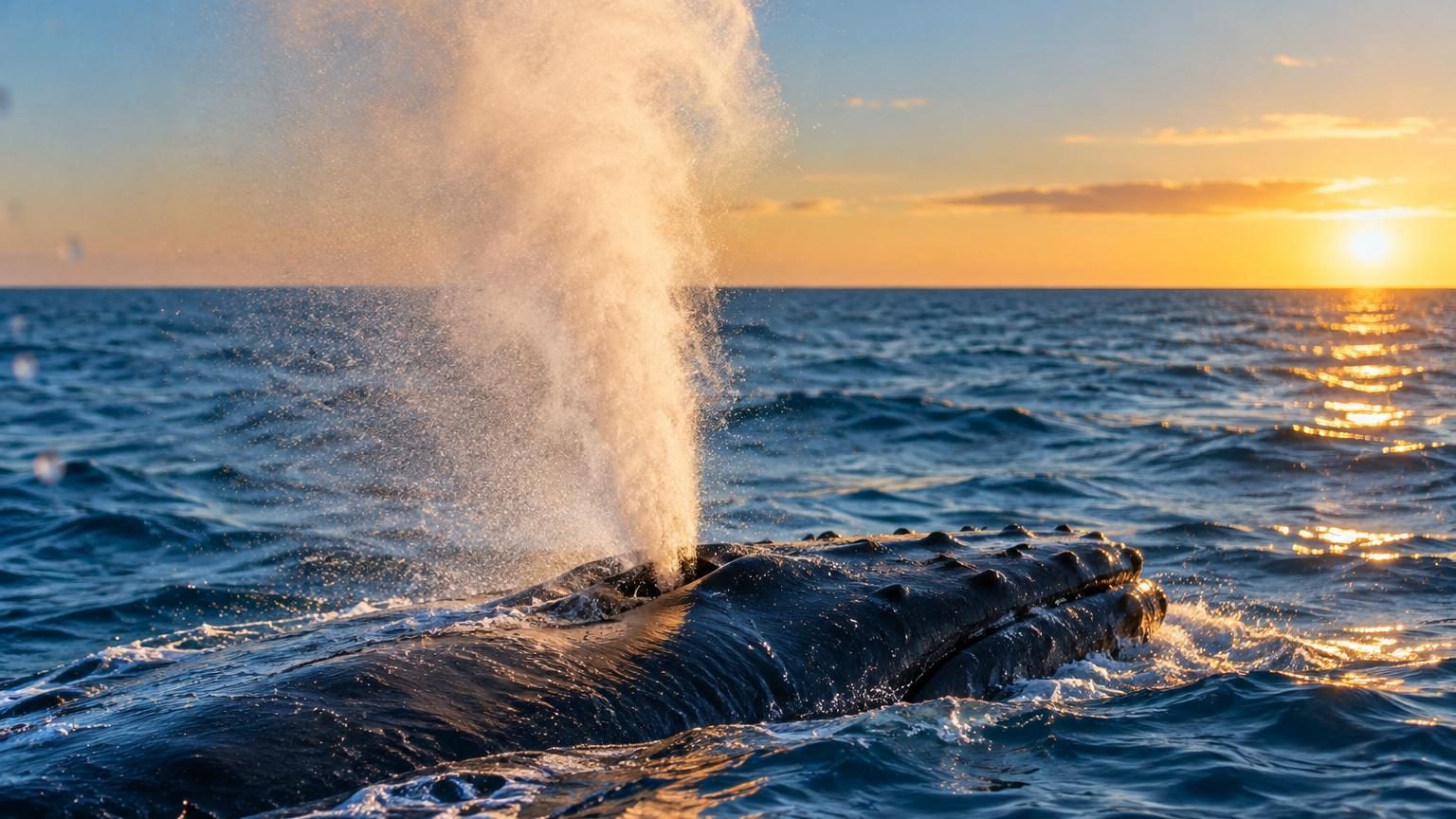 Baleine géante immergée dans l'océan, illustrant son environnement marin entièrement salé