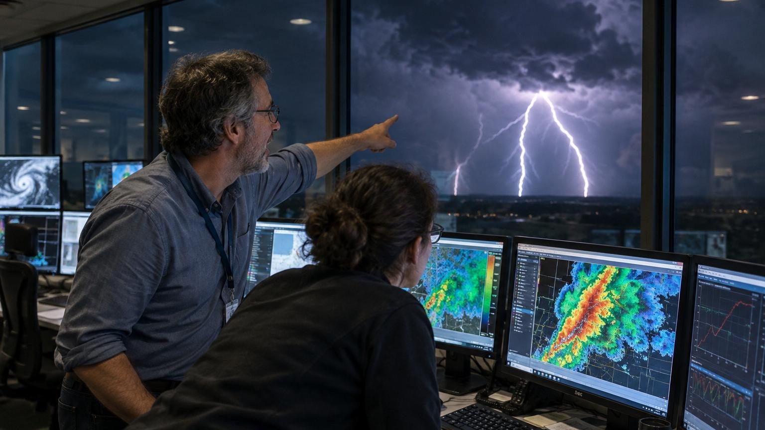 Représentation scientifique d'un éclair décomposé en marches successives lors d'un orage, montrant la progression par étapes du phénomène électrique.