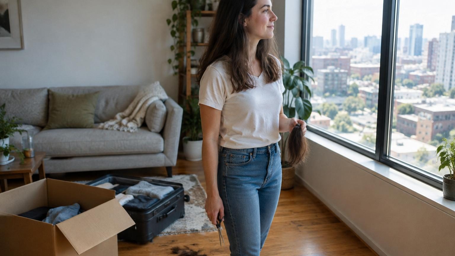 Silhouette d'une personne de profil qui marche avec assurance vers l'avant, les épaules redressées, tandis que d'autres figures en arrière-plan semblent hésitantes ou regardent vers elle.