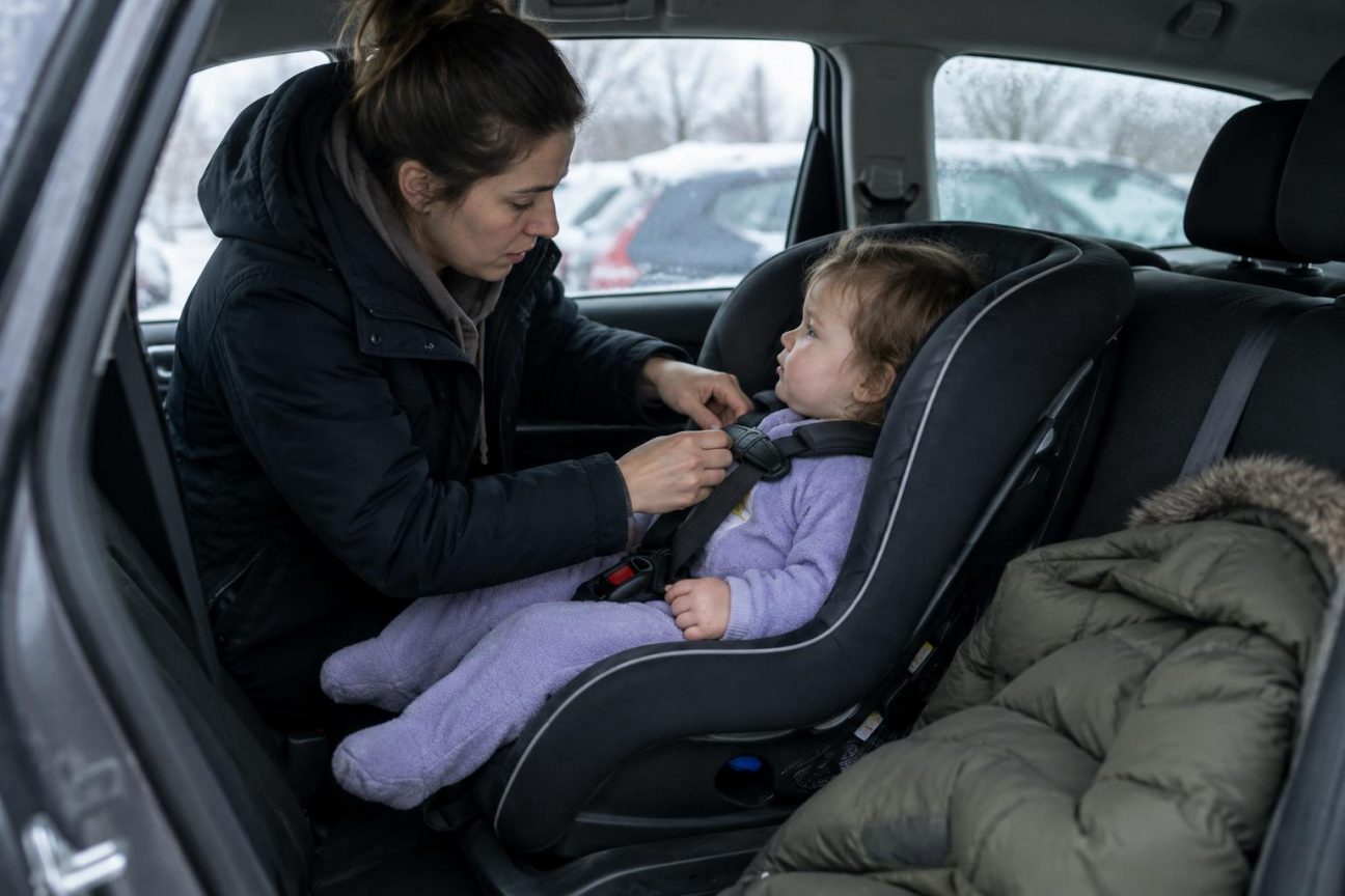 Les experts sont unanimes : il ne faut jamais attacher un enfant en manteau d'hiver dans son siège auto, voici pourquoi