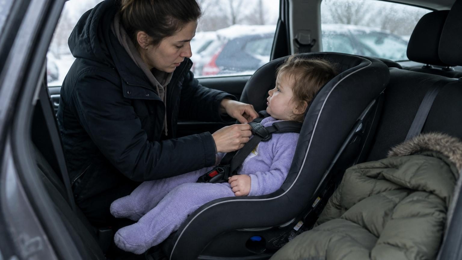 Les experts sont unanimes : il ne faut jamais attacher un enfant en manteau d'hiver dans son siège auto, voici pourquoi