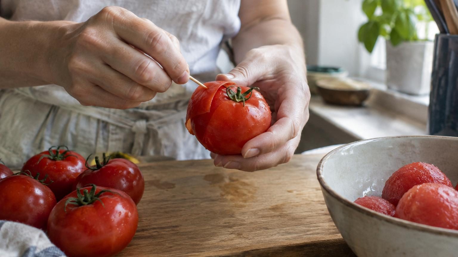 Les experts sont unanimes : pour peler les tomates sans les abîmer, oubliez l’eau bouillante et prenez un cure-dent