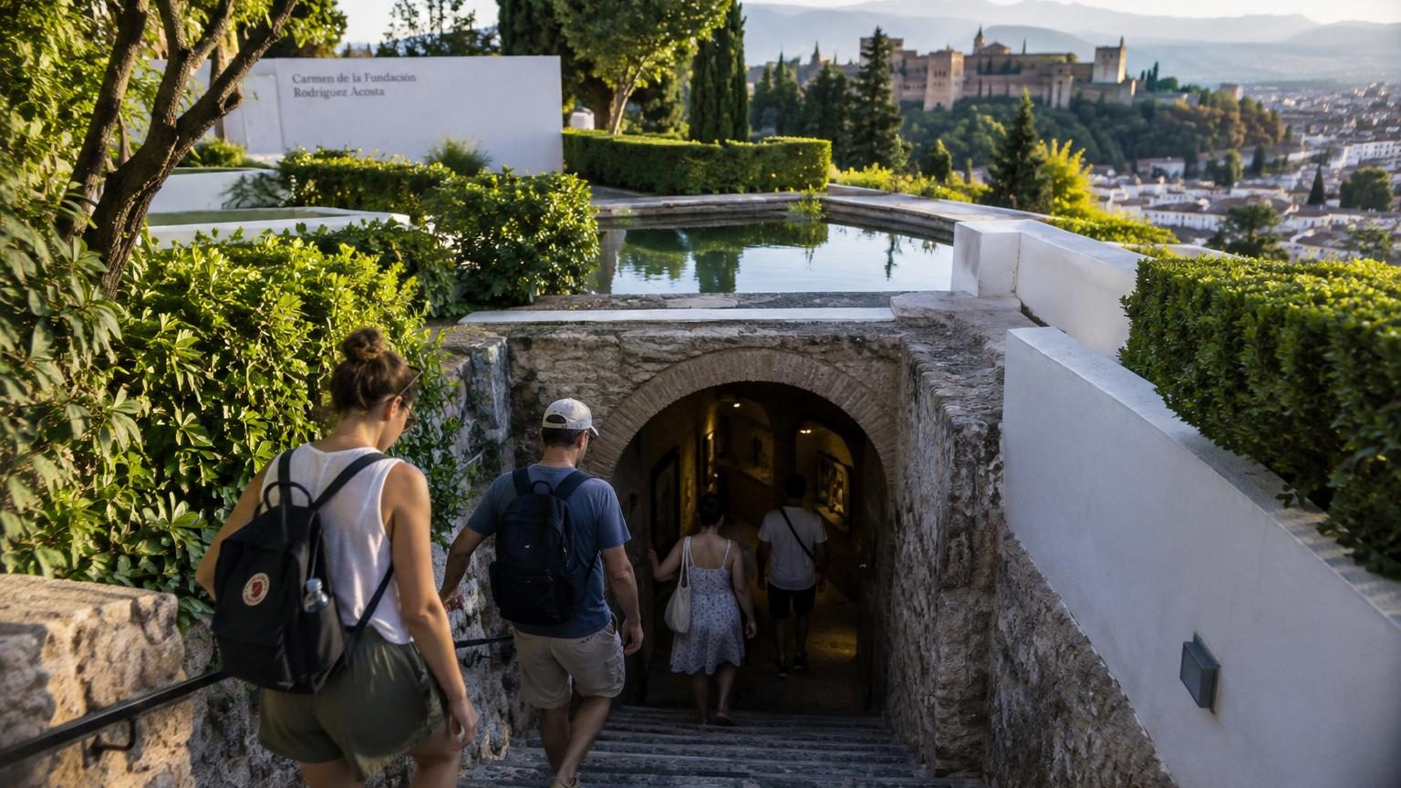 Les jardins du XXe siècle avec tunnels souterrains à côté de l'Alhambra qui peuvent être visités gratuitement