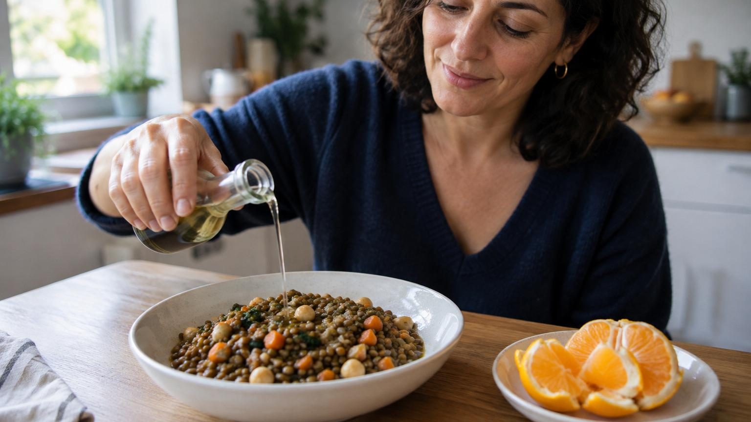 Les nutritionnistes sont unanimes : un filet de vinaigre dans les lentilles ou une orange après les pois chiches, voici pourquoi le fer s'absorbe mieux