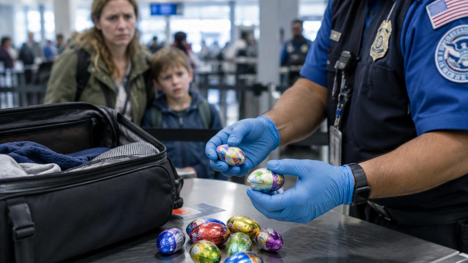 Trois œufs Kinder Surprise en chocolat avec capsules jaunes visibles, photographiés sur fond blanc, illustrant le produit interdit aux États-Unis.