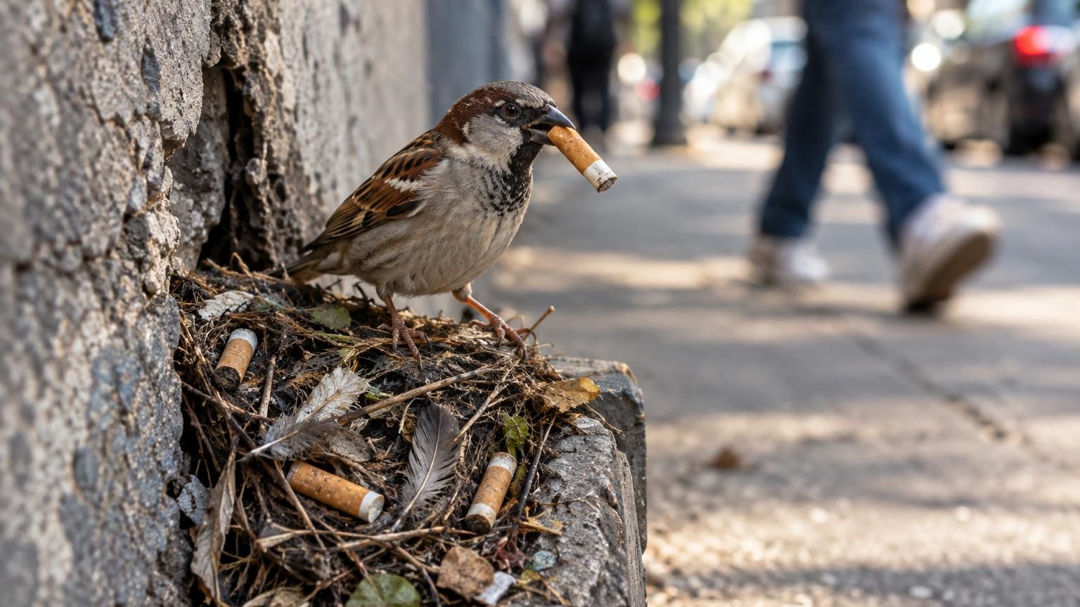 Les oiseaux des villes ramassent les mégots de cigarettes : les chercheurs ont enfin compris à quoi ils leur servent