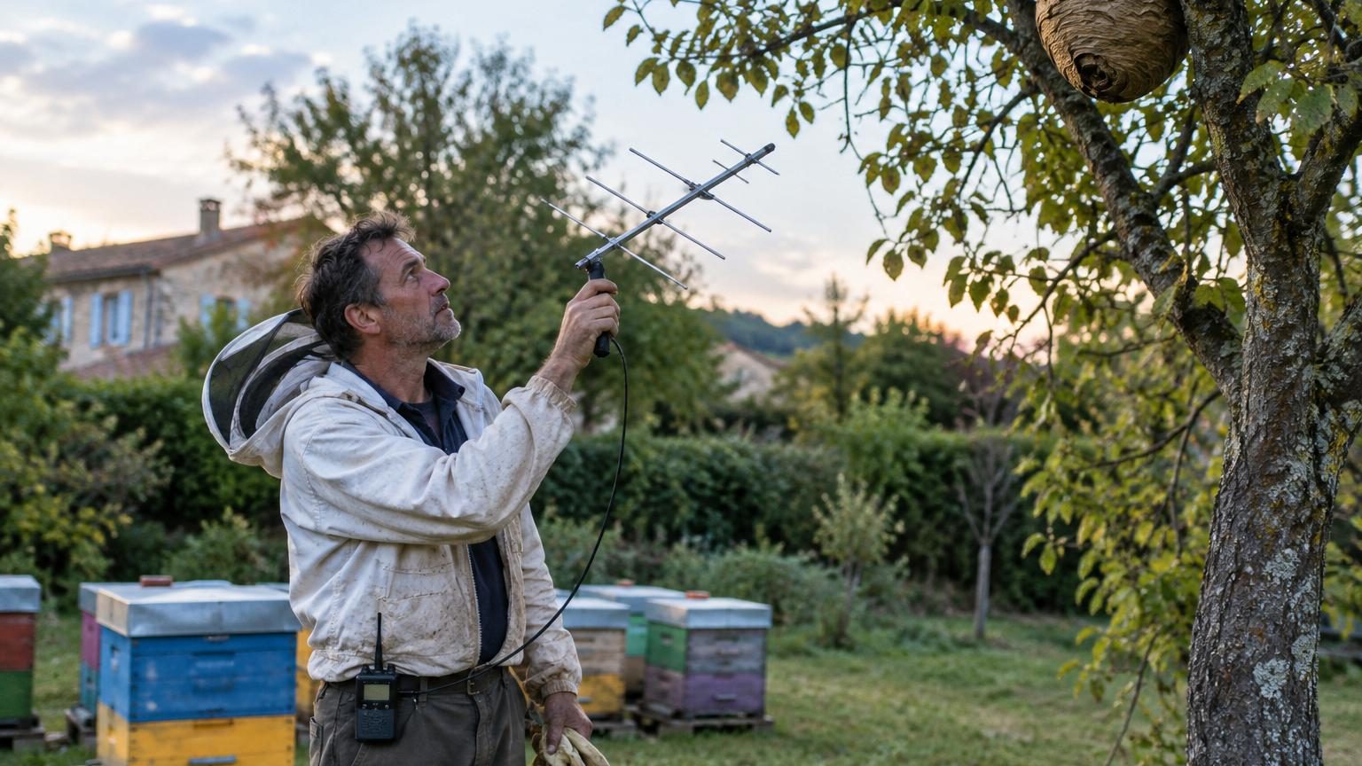 Les pièges ne suffisent plus contre les frelons asiatiques : un apiculteur utilise une antenne et le nid est neutralisé en moins de 24 heures