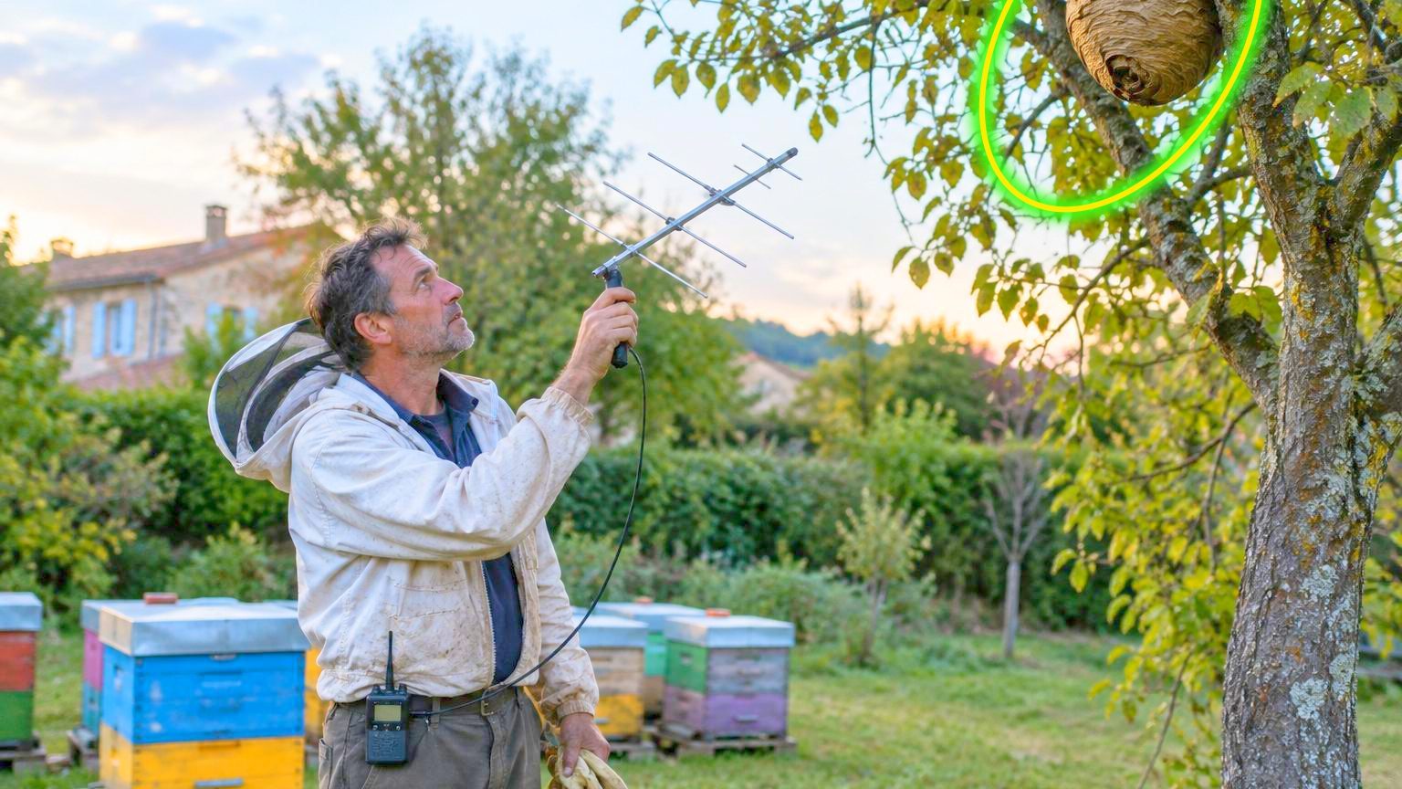 Les pièges ne suffisent plus contre les frelons asiatiques : un apiculteur utilise une antenne et le nid est neutralisé en moins de 24 heures