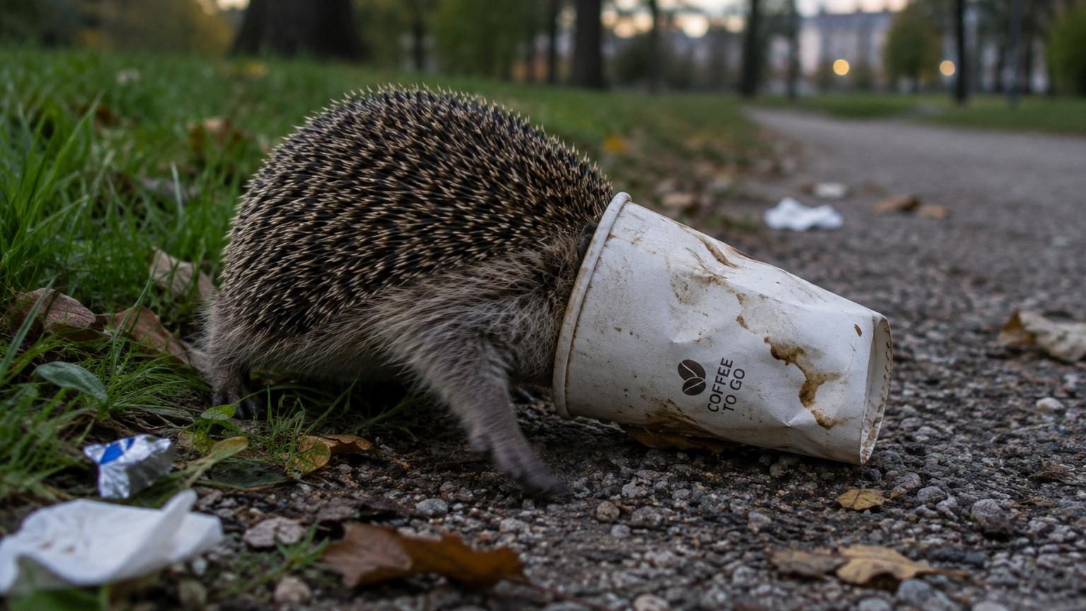 Les protecteurs de la nature alertent : ce gobelet de café jeté au sol devient un piège mortel pour les hérissons