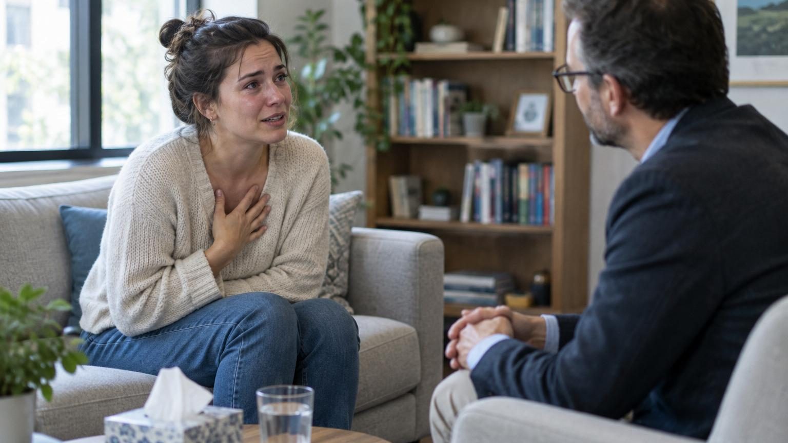 Une personne en détente, les yeux fermés, avec une expression paisible, illustrant la pratique de l'autohypnose et la gestion bienveillante des émotions.