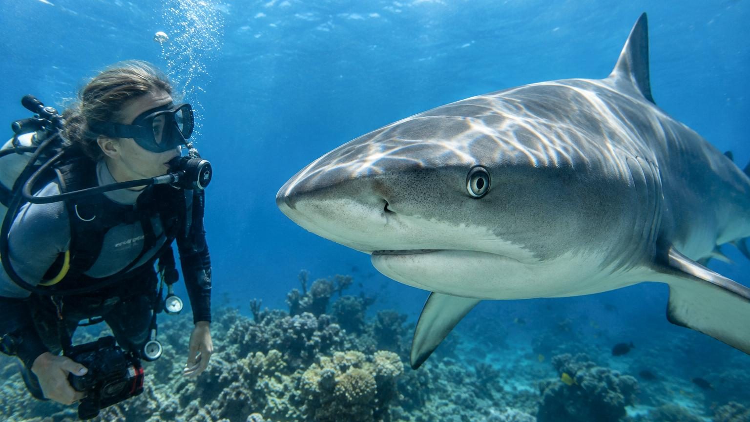 Jeune requin de Port Jackson nageant en bassin expérimental lors d'une étude scientifique sur le comportement individuel des prédateurs marins.