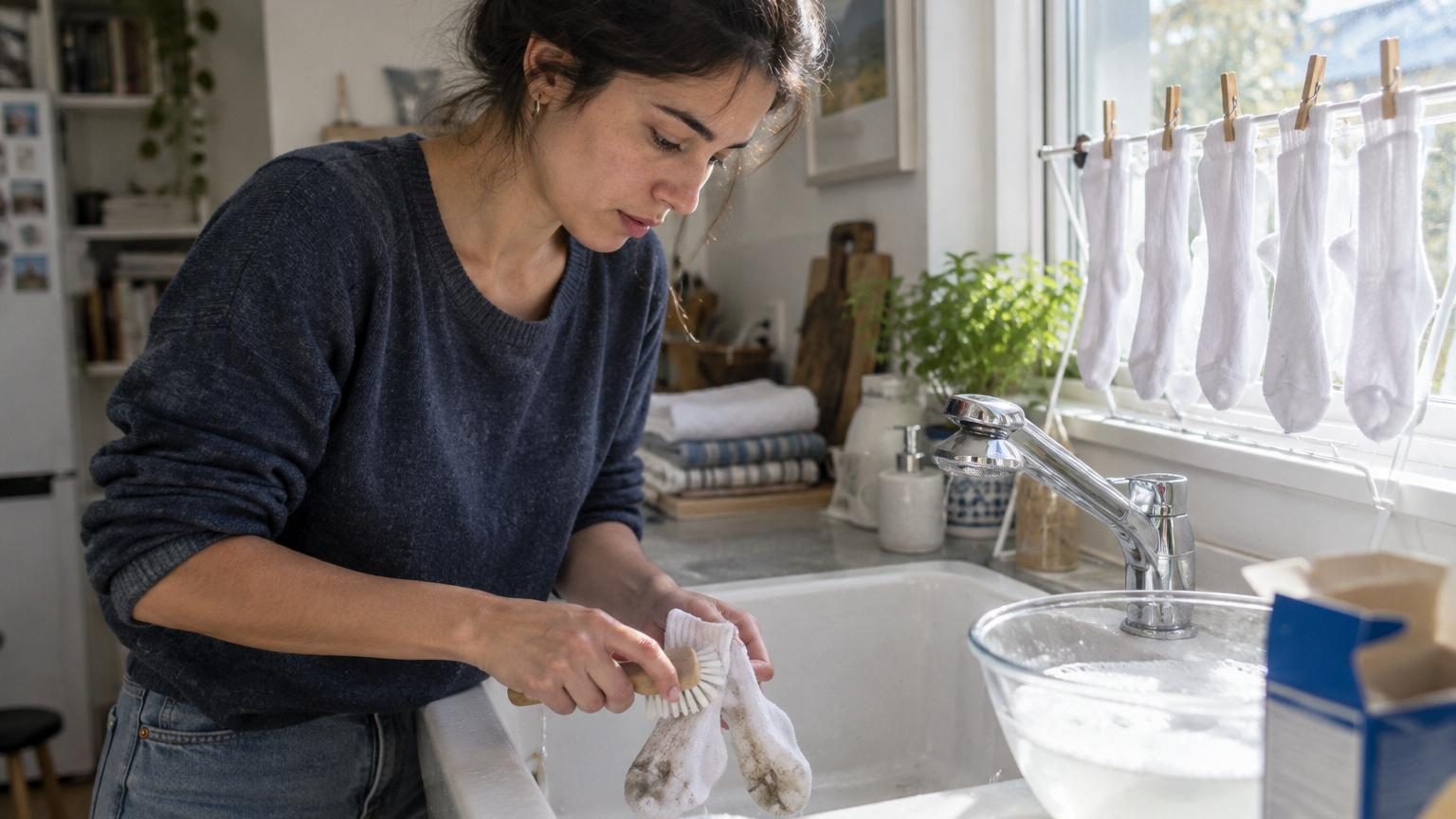 Lucía Lipperheide, experte en nettoyage, dévoile l&rsquo;astuce pour retrouver des chaussettes blanches comme neuves : ni javel ni lavage à haute température