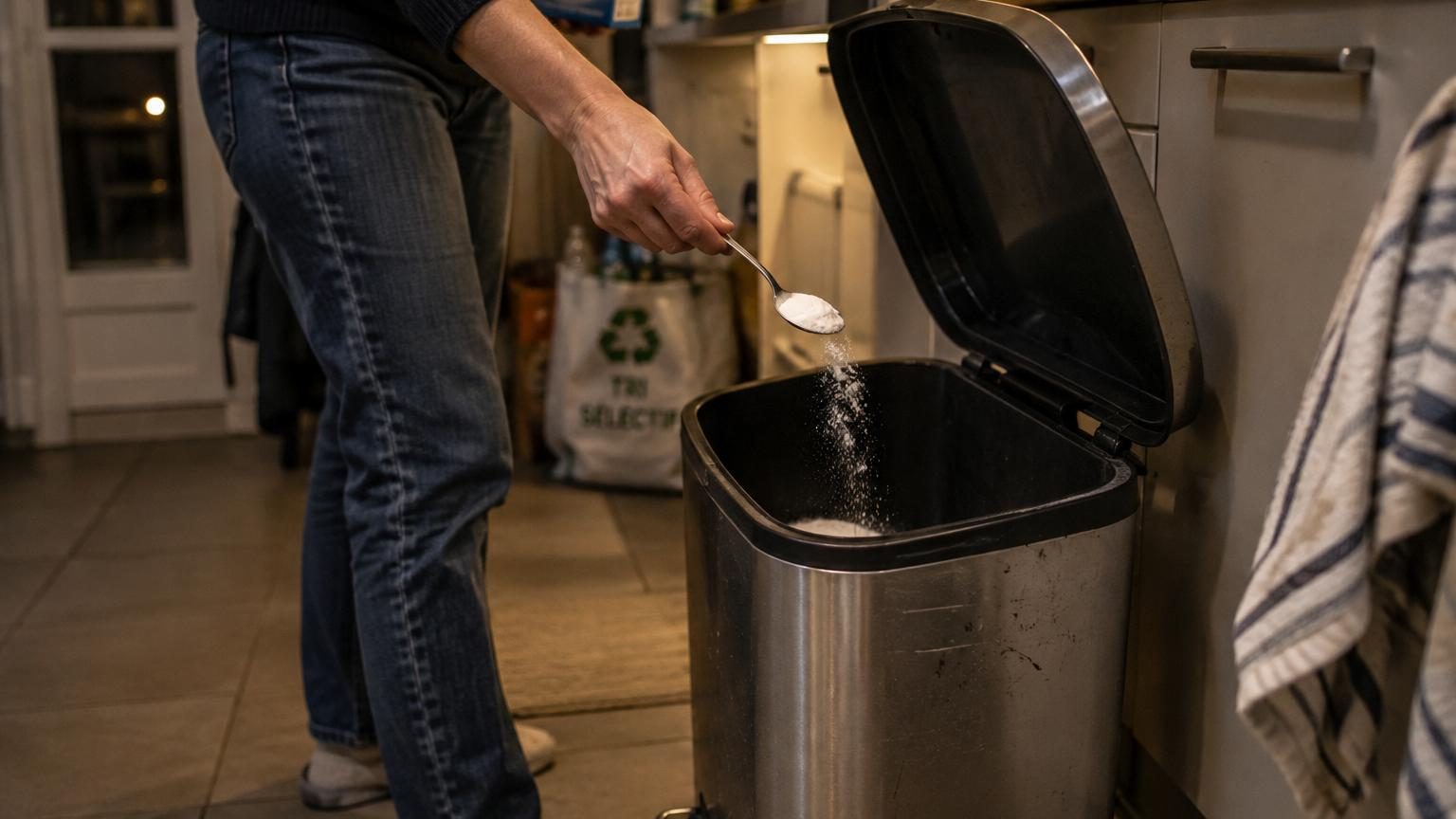 Mettre du bicarbonate de soude au fond de la poubelle le soir : à quoi ça sert et pourquoi c'est recommandé