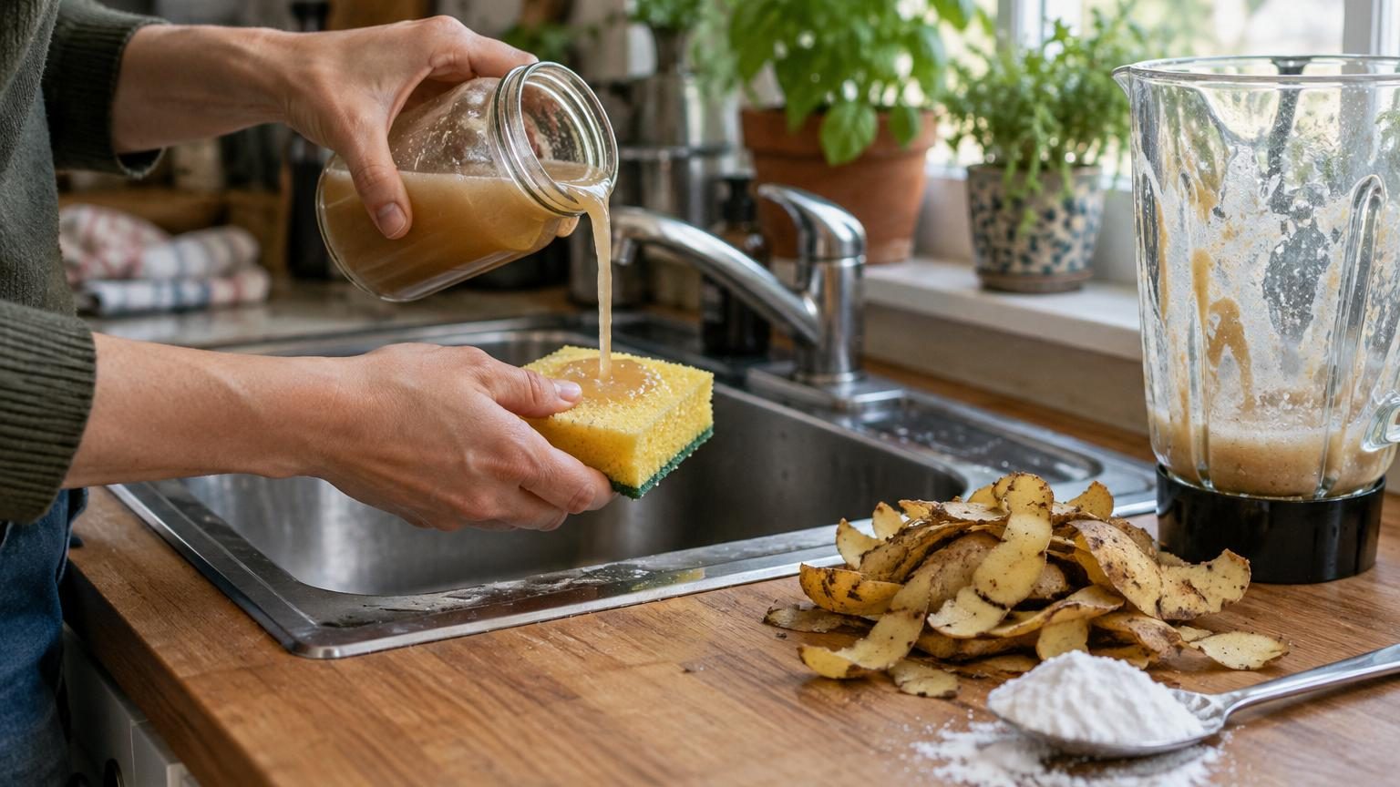 Mixer des épluchures de pomme de terre avec du bicarbonate : voici à quoi sert vraiment cette astuce devenue virale