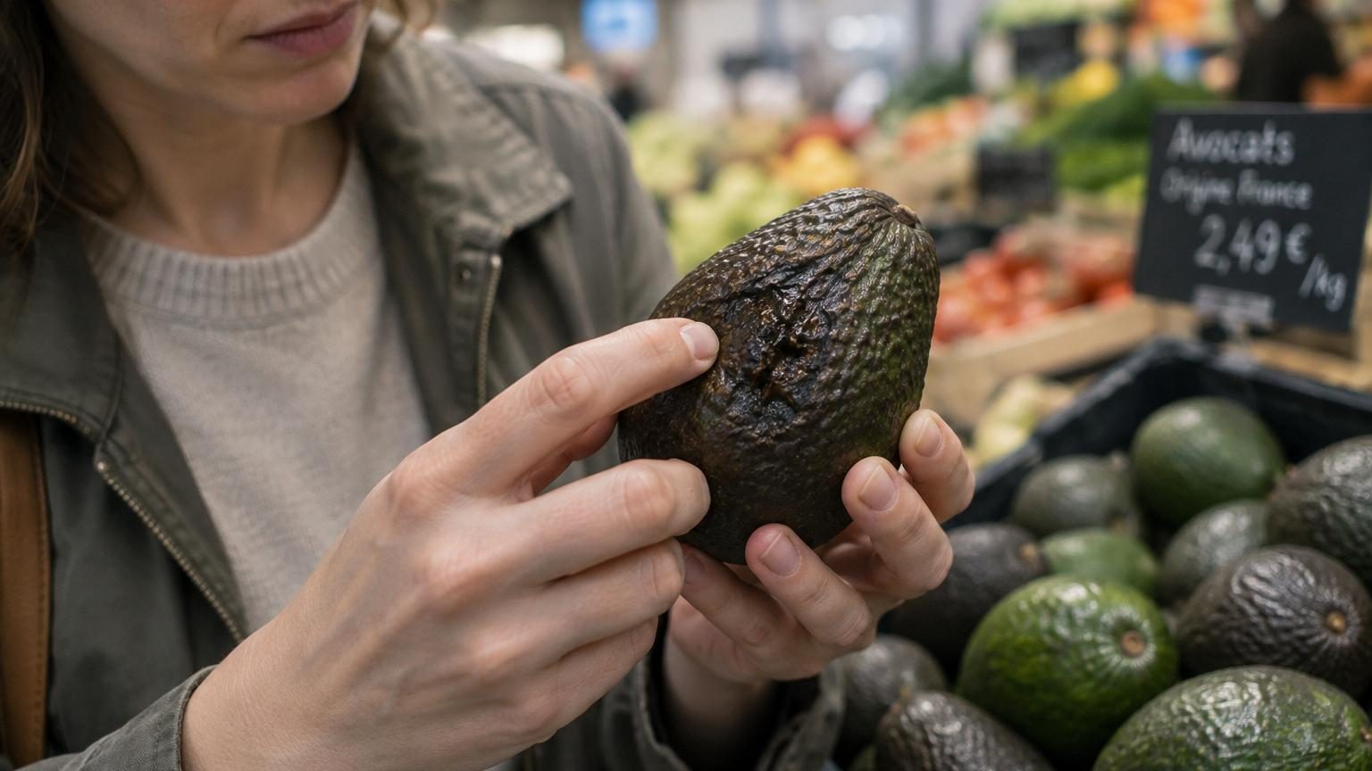 N'achetez jamais un avocat si vous remarquez ce détail sur la peau : le signe qui trahit un fruit abîmé