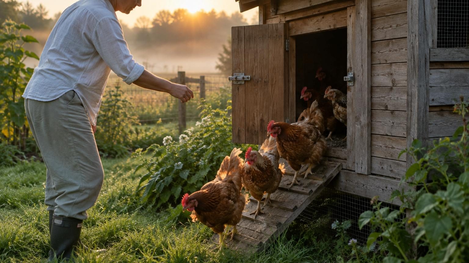 Ni 5h30 ni 6h30 : voici l'heure précise à laquelle ouvrir le poulailler en été pour des poules heureuses