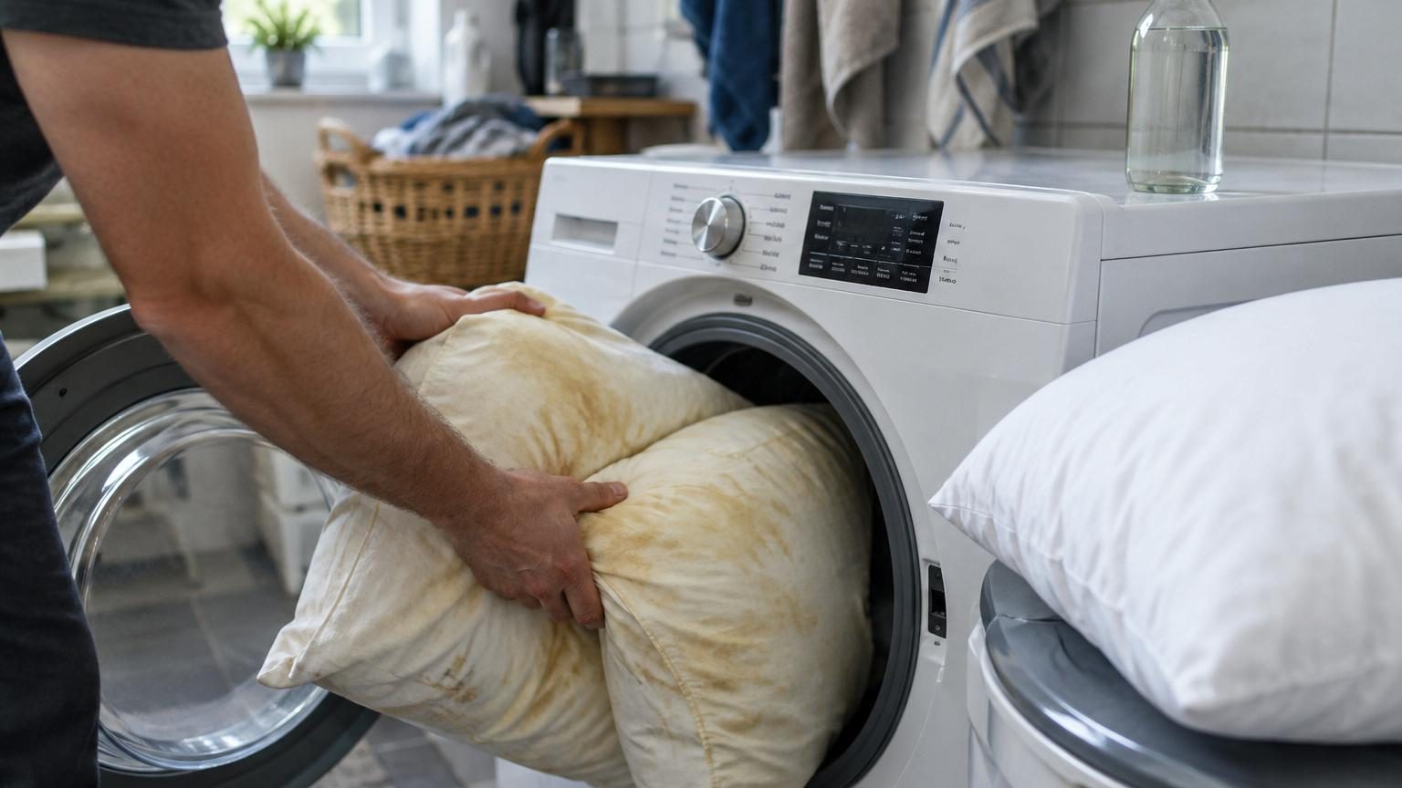 Oreillers jaunis par la transpiration : le produit à moins de 2 euros à ajouter dans la machine pour les retrouver blancs